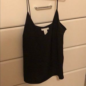 H&M black silk tank top